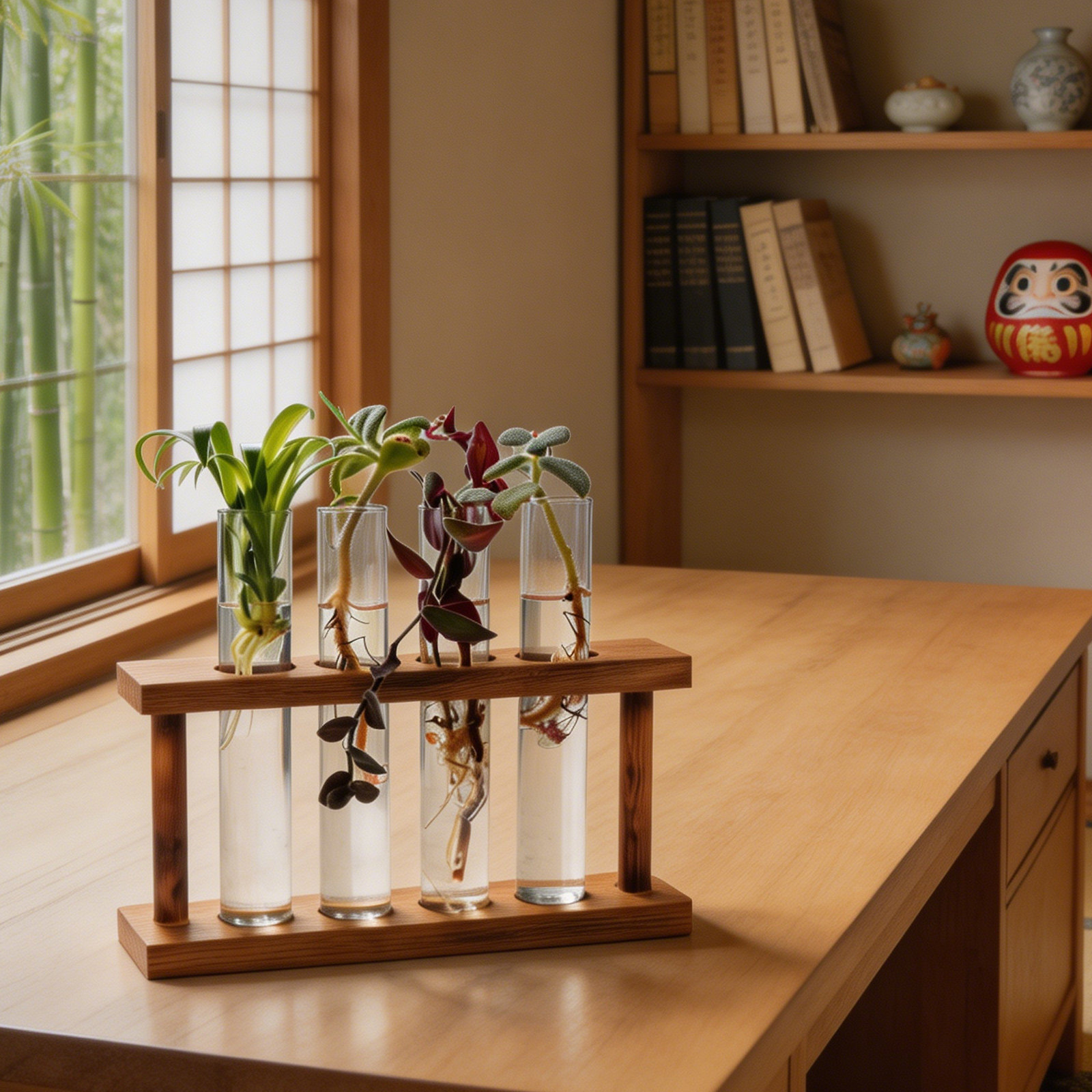 Plant Growth Regulator - Wooden Plant Propagation Station with Glass