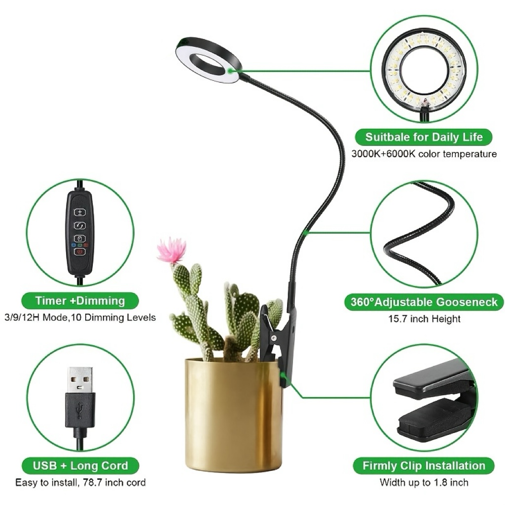 2-in-1 LED Grow Light & Readin - Plant Growth Regulator ulasan dan harga