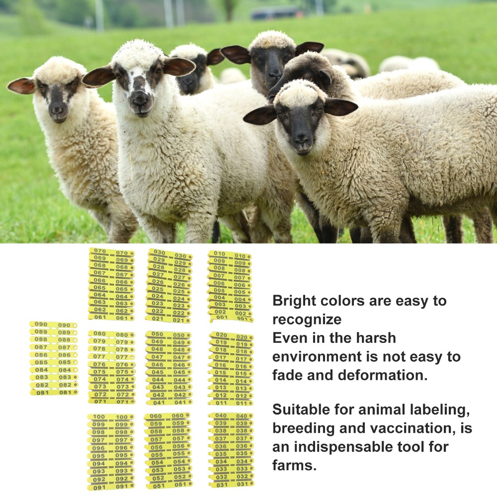 100Pcs Number 001-100 Livestoc - Livestock Ear Tag ulasan dan harga