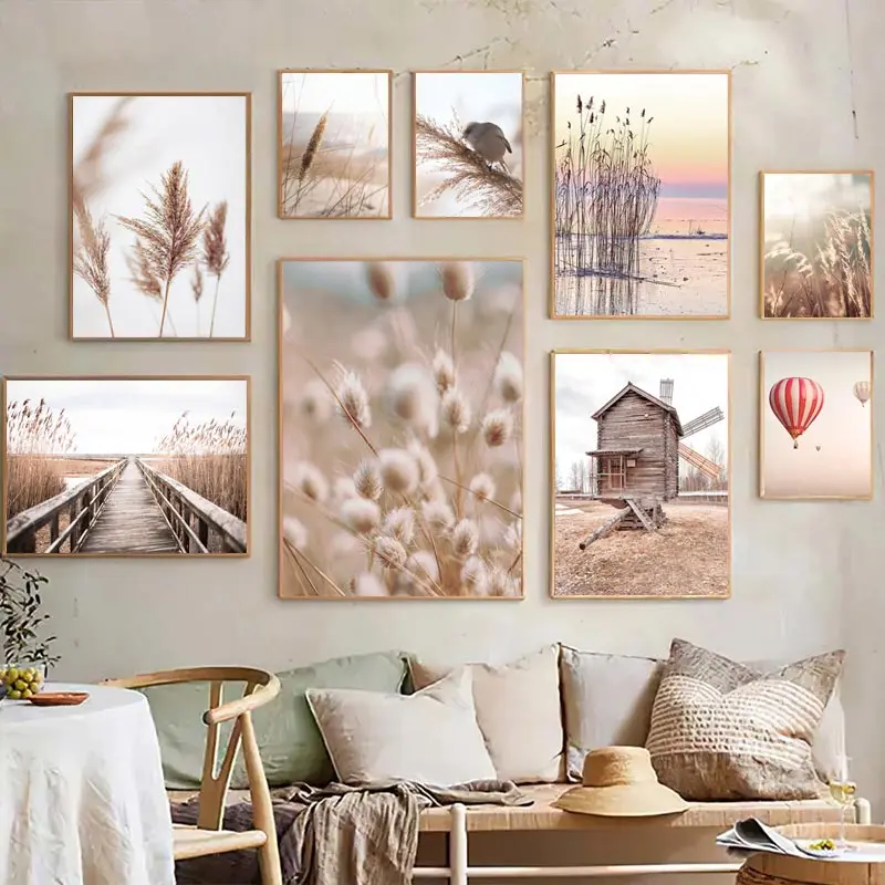 Beige Landscape Wall Art Poste - Orchard Sprayer Tractor ulasan dan harga