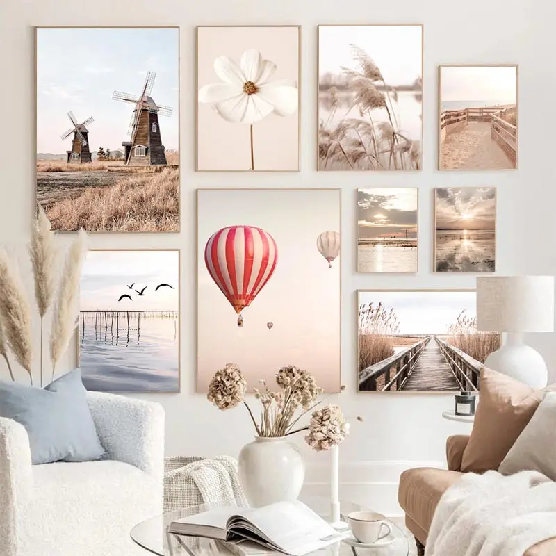 Beige Landscape Wall Art Poste - Orchard Sprayer Tractor ulasan dan harga
